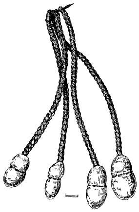 “Балабошки“ — украшения одежды из мужского и женского погребений кург. 1 могильника Ак-Алаха I.