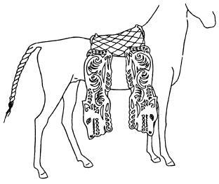 Рис. 46. Реконструкция войлочного покрытия седла.