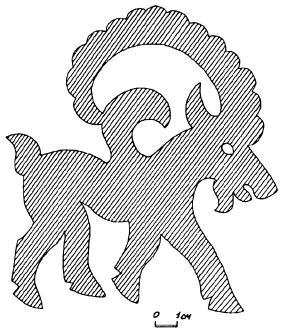 Фигурка “крылатого“ козла — войлочная аппликация на покрытии седла.