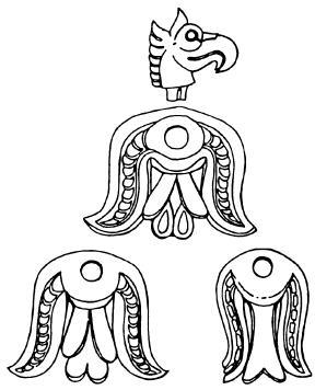 Деревянные подвески от четвертого набора украшений упряжи коня.