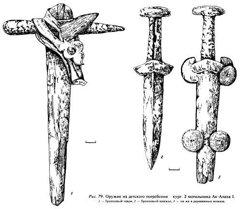 Оружие из детского погребения кургана 2