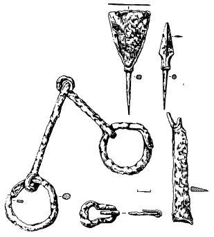Железные предметы из впускного погребения XIV в.