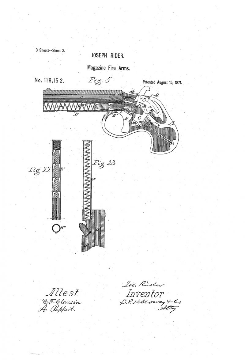 Магазинный пистолет Ремингтон Райдер (Remington Rider) и его разновидности