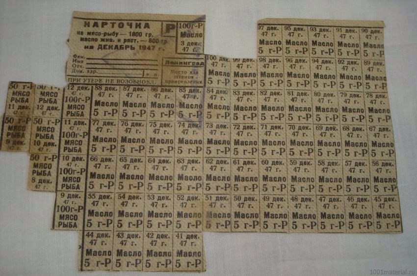 Продуктовые талоны и карточки в СССР