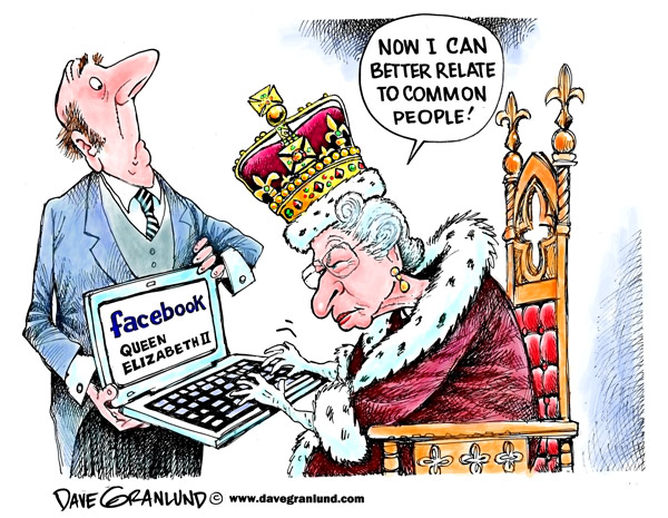 Карикатуры на королеву Великобритании Елизавету II