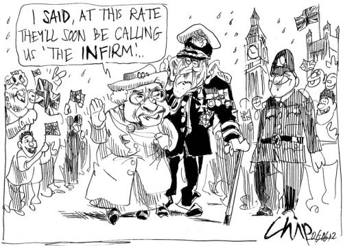 Карикатуры на королеву Великобритании Елизавету II