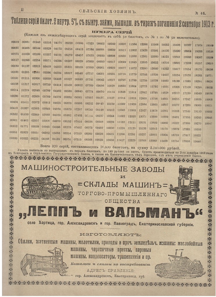 Журнал "Сельский хозяин". 1913 г.