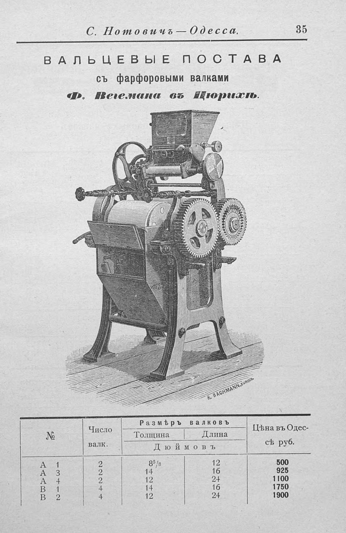 Прейскурант машиностроительного чугунно-литейного завода в одессе, 1902 г. часть 1