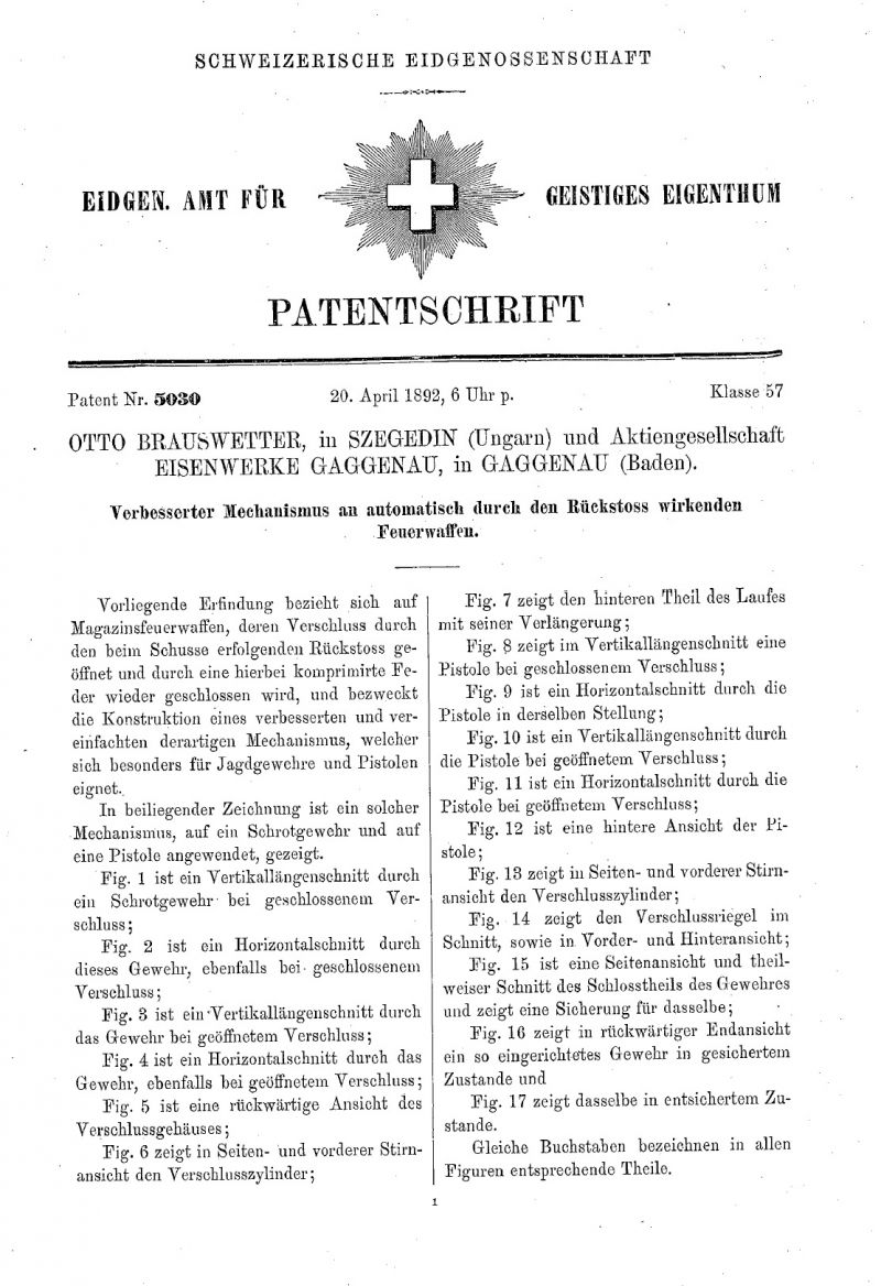 Ранние пистолеты Теодора Бергманна: Бергманн модель 1893 года, Бергманн №1 () Ранние пистолеты Теодора Бергманна: Бергманн модель 1893 года, Бергманн №1
