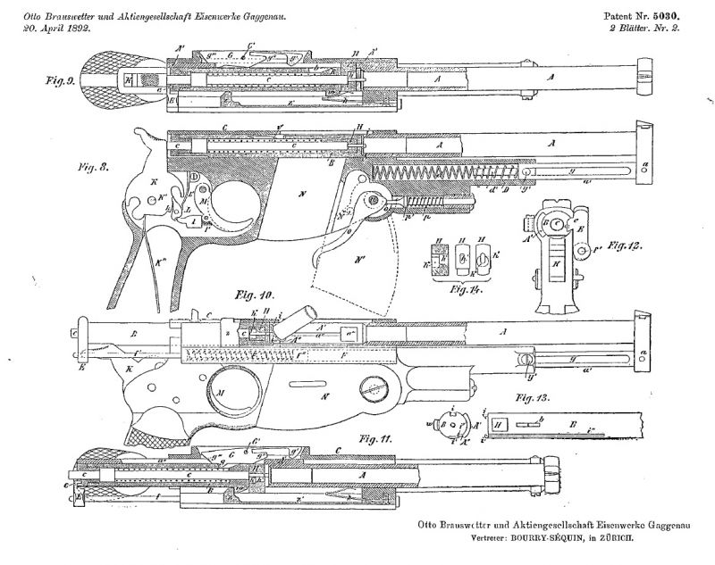 Ранние пистолеты Теодора Бергманна: Бергманн модель 1893 года, Бергманн №1 () Ранние пистолеты Теодора Бергманна: Бергманн модель 1893 года, Бергманн №1