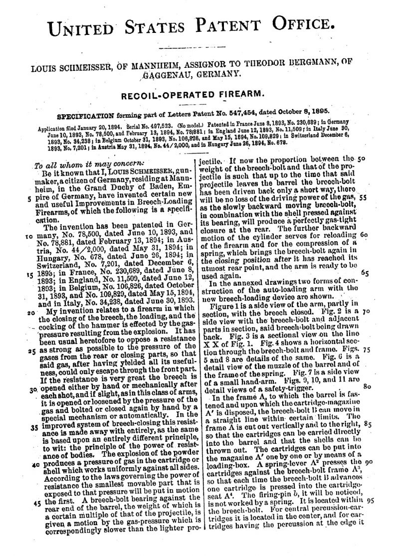Ранние пистолеты Теодора Бергманна: Бергманн модель 1893 года, Бергманн №1 () Ранние пистолеты Теодора Бергманна: Бергманн модель 1893 года, Бергманн №1