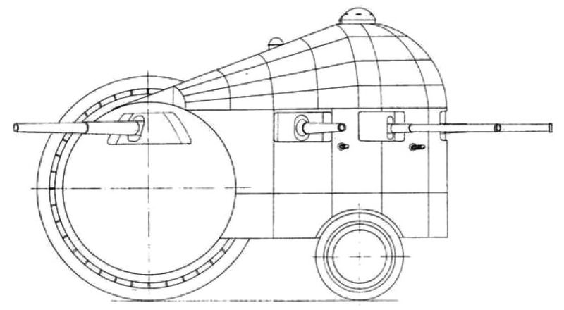 Подвижная батарея «Улучшенная черепаха». Проект САУ С.П. Навроцкого () Подвижная батарея «Улучшенная черепаха». Проект САУ С.П. Навроцкого