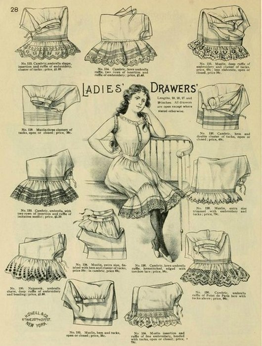 Дамское нижнее бельё второй половины XIX века: «аморальные» батистовые панталоны () Дамское нижнее бельё второй половины XIX века: «аморальные» батистовые панталоны