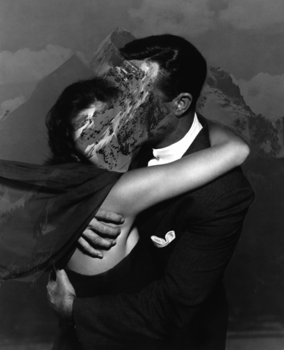 Цифровые коллажи, так похожие на кадры из фильмов 30-40-х годов: гармоничное сочетание природного ландшафта и человека