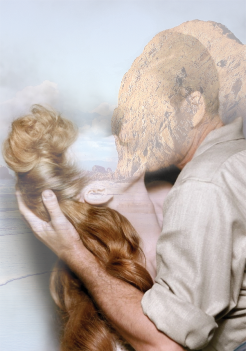 Цифровые коллажи, так похожие на кадры из фильмов 30-40-х годов: гармоничное сочетание природного ландшафта и человека