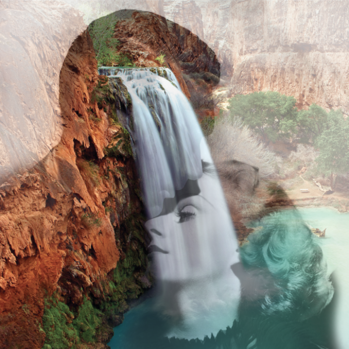 Цифровые коллажи, так похожие на кадры из фильмов 30-40-х годов: гармоничное сочетание природного ландшафта и человека