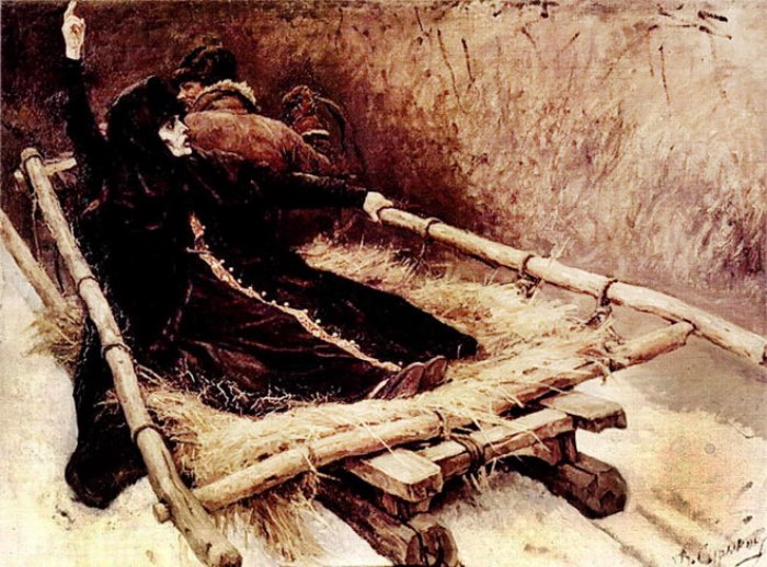 В. Суриков. Этюд к картине *Боярыня Морозова* В. Суриков. Этюд к картине *Боярыня Морозова*