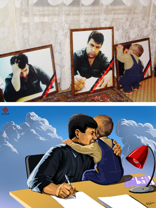 Сын убитого журналиста из Азербайджана Элмара Хузейнова. Сын убитого журналиста из Азербайджана Элмара Хузейнова.