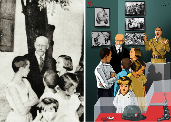 Януш Корчак, польский врач, до последнего помогавший еврейским детям во время Второй Мировой Войны. Умер вместе с ними в газовой камере. Януш Корчак, польский врач, до последнего помогавший еврейским детям во время Второй Мировой Войны. Умер вместе с ними в газовой камере.