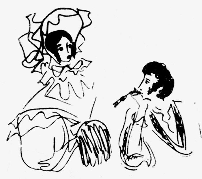 Пушкин с женой. Из цикла «Пушкиниана». Перо. 1966 год. Пушкин с женой. Из цикла «Пушкиниана». Перо. 1966 год.