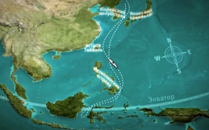 Маршрут советского круизного лайнера. Маршрут советского круизного лайнера.