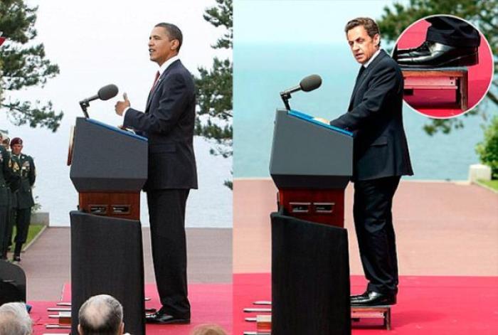 Барак Обама и Николя Саркози во время выступления Барак Обама и Николя Саркози во время выступления