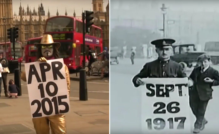 Лондон в хрониках XIX-XX веков с параллельным наложением современных съемок тех же мест. Лондон в хрониках XIX-XX веков с параллельным наложением современных съемок тех же мест.