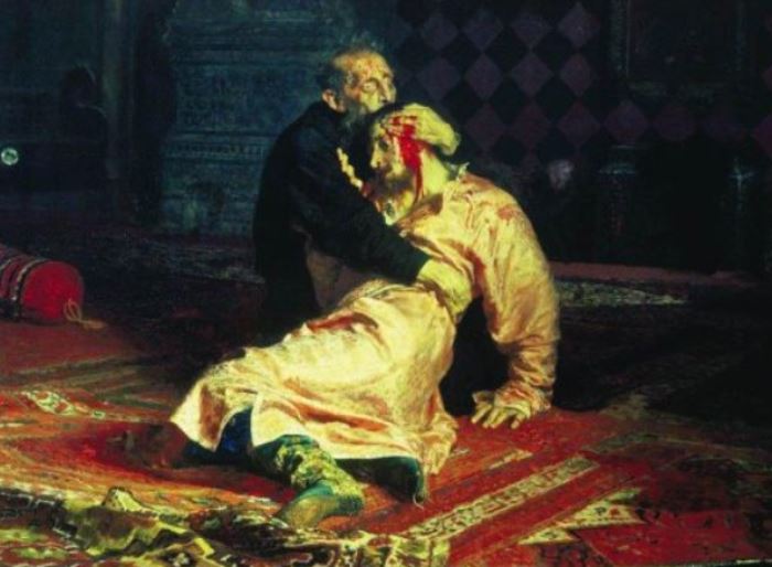 Илья Репин. Иван Грозный и сын его Иван 16 ноября 1581 года, 1885. Фрагмент Илья Репин. Иван Грозный и сын его Иван 16 ноября 1581 года, 1885. Фрагмент