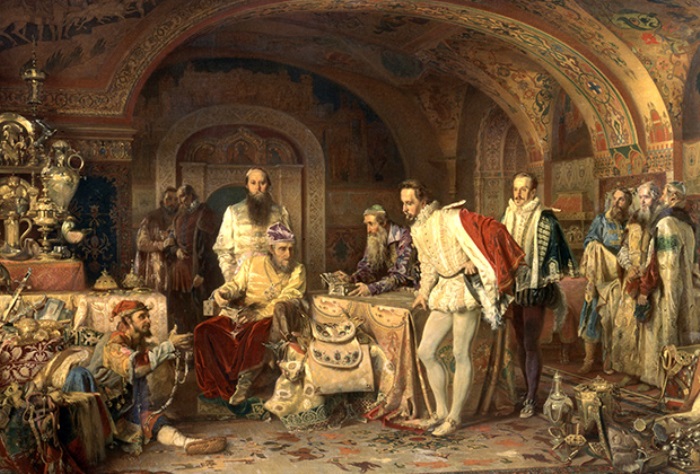 А. Литовченко. Иван Грозный показывает сокровища английскому послу Горсею, 1875 А. Литовченко. Иван Грозный показывает сокровища английскому послу Горсею, 1875