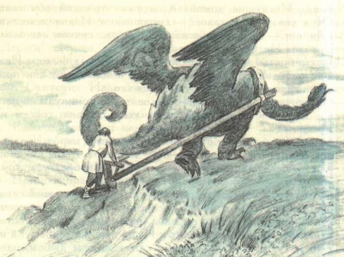 К богатырям не относится, но является героем-змееборцем. К богатырям не относится, но является героем-змееборцем.