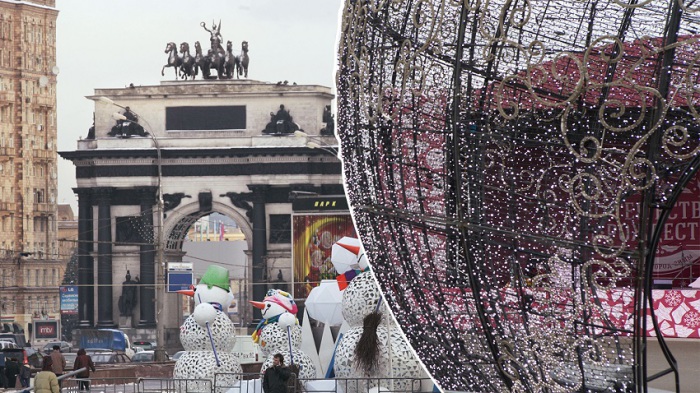 Вид на Триумфальные ворота от Парка Победы, 2004-2015 годы. Вид на Триумфальные ворота от Парка Победы, 2004-2015 годы.
