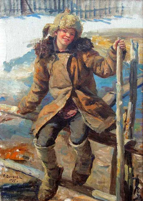 Шапка-ушанка, популярная у крестьян. Шапка-ушанка, популярная у крестьян.