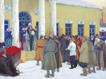 Борис Кустодиев. Освобождение крестьян (Чтение манифеста). 1907