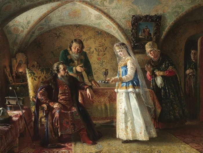 К. Маковский. Сцена из боярского быта XVII в. К. Маковский. Сцена из боярского быта XVII в.
