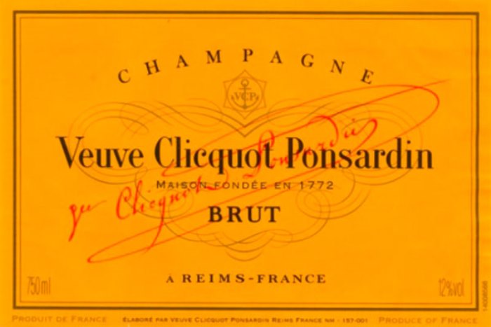 Этикетка, разработанная вдовой Клико Этикетка, разработанная вдовой Клико