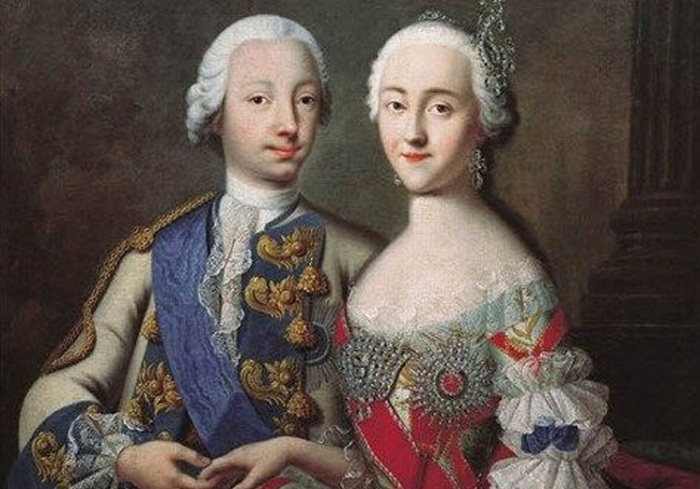 Российский император Петр III и его жена Екатерина II. Российский император Петр III и его жена Екатерина II.