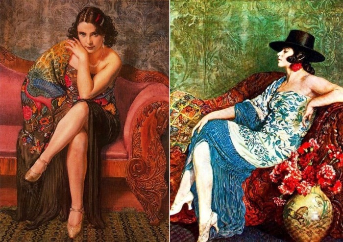 Женщины в традиционных испанских костюмах на картинах Джорджа Оуэна Эйперлея Женщины в традиционных испанских костюмах на картинах Джорджа Оуэна Эйперлея