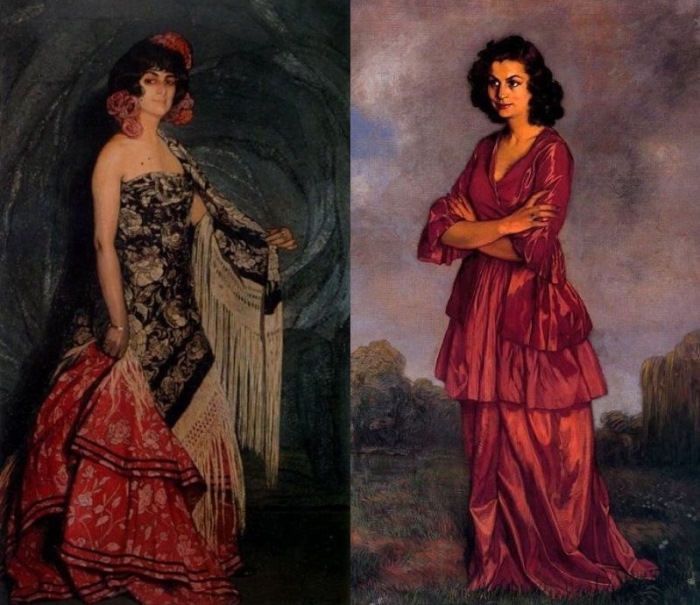 Игнасио Сулоага-и-Сабалета. Слева – Портрет доньи Антонии. Справа – Портрет Кармен Арконадо Игнасио Сулоага-и-Сабалета. Слева – Портрет доньи Антонии. Справа – Портрет Кармен Арконадо