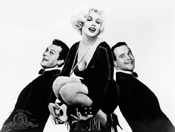 Мэрилин Монро, Тони Кертис и Джек Леммон. Мэрилин Монро, Тони Кертис и Джек Леммон.