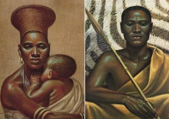 Третчиков прожил в ЮАР около 60 лет и часто изображал на своих картинах местных жителей Третчиков прожил в ЮАР около 60 лет и часто изображал на своих картинах местных жителей