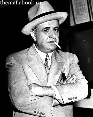 Albert Anastasia in the Kings County Police headquarters after he was questioned by the King's County District Attorney.