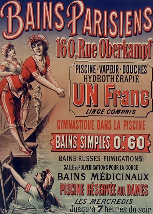 Реклама парижских общественных бань.