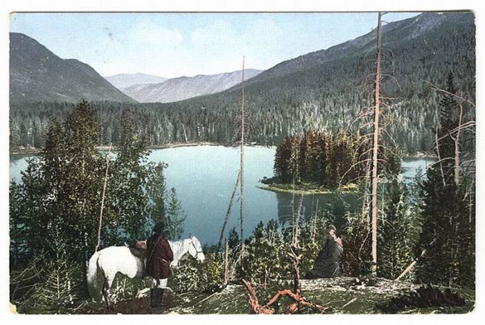 Нижнее озеро в долине реки Арасан. 1907-1914 год. Фото: Sergey Borisov.
