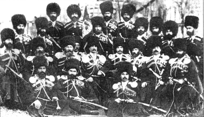 Кавказские казачьи офицеры. 1860 год. 