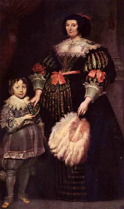 Шарлотта Баткенс госпожа Ануа с сыном, 1631 год. Автор: Антонис ван Дейк (Antoon van Dyck).