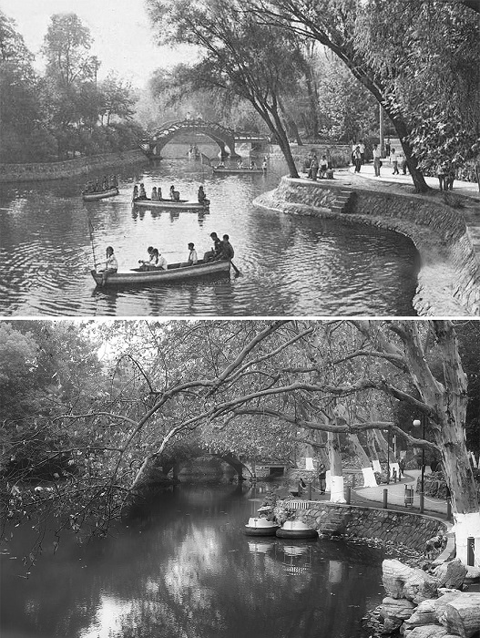 Городской парк практически не изменился, за исключением прогулочных лодок. 
