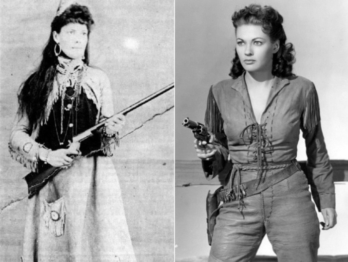 Легендарная Каламити Джейн и Ивонн де Карло, воплотившая ее образ на экране | Фото: retro.cc и peoples.ru Легендарная Каламити Джейн и Ивонн де Карло, воплотившая ее образ на экране | Фото: retro.cc и peoples.ru