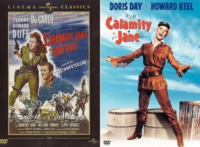 Постеры фильмов *Каламити Джейн и Сэм Басс*, 1949 и *Каламити Джейн*, 1953 | Фото: americanlegends.livejournal.com и rutracker.org Постеры фильмов *Каламити Джейн и Сэм Басс*, 1949 и *Каламити Джейн*, 1953 | Фото: americanlegends.livejournal.com и rutracker.org