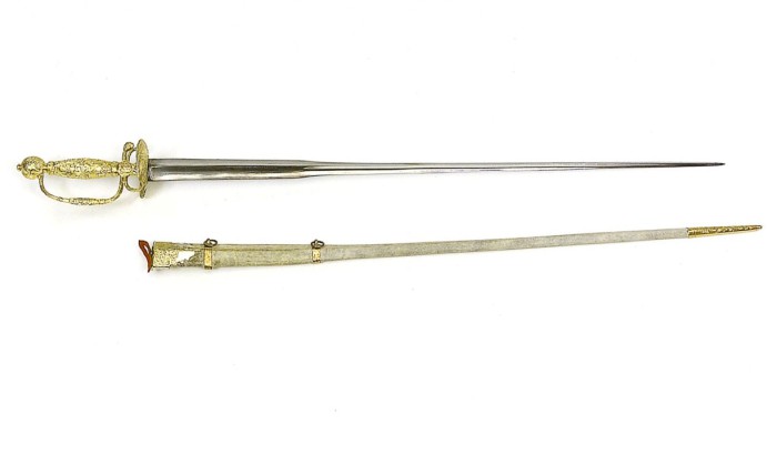 Парадная шпага адмирала Ричарда Хоу. Парадная шпага адмирала Ричарда Хоу.