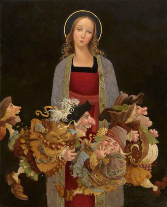 Мадонна с парнями. Автор: Джеймс С.Кристенсен. Мадонна с парнями. Автор: Джеймс С.Кристенсен.